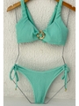 BIQUÍNI TOP ORGANIC CALCINHA DE AMARRAR VERDE ÁGUA COLEÇÃO ÁCQUA - 4