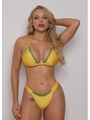 BIQUÍNI CORTININHA CALCINHA FIO DUPLO AMARELO COLEÇÃO BRASIL RAIZ - 1