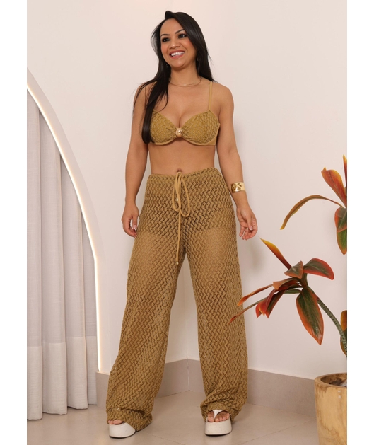 SAÍDA DE PRAIA CALÇA NO CROCHÊ MEL COLEÇÃO ILHABELA