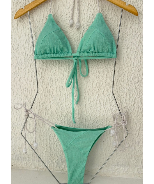 BIQUÍNI CORTININHA CORDÃO CALCINHA DE AMARRAR VERDE ÁGUA COLEÇÃO ÁCQUA