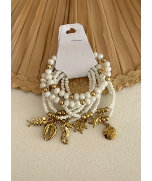 ACESSÓRIO DE PRAIA KIT PULSEIRA BRANCO