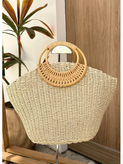 BOLSA DE PALHA ARPOADOR OFF WHITE