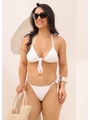 BIQUÍNI TOP AMARRAÇÃO FRONTAL CALCINHA DE AMARRAR BRANCO COLEÇÃO LUAL LOOK1469 - 1