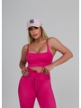 CONJUNTO FIT TRILOBAL TOP ALCA CALÇA COS ALTO PLISSADO ROSA - 3