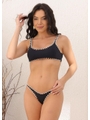 BIQUÍNI TOP CROCHÊ CALCINHA ASA DELTA PRETO COLEÇÃO PÉ NA AREIA - 1