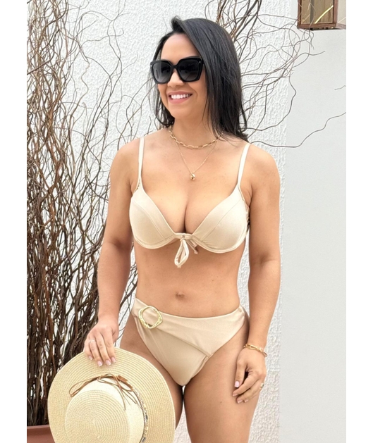 BIQUÍNI MEIA TAÇA DE AMARRAR CALCINHA ORGANIC NUDE COLEÇÃO RELÂMPAGO