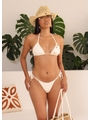 BIQUÍNI CORTININHA CONCHAS CALCINHA DE AMARRAR OFF WHITE COLEÇÃO CLAREIA - 1