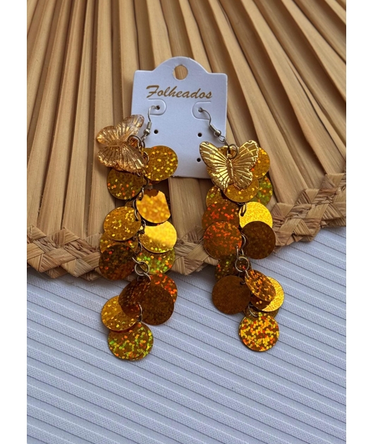 ACESSÓRIO BRINCO BORBOLETA AMARELO
