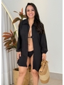 SAÍDA DE PRAIA CAMISA NO CHIFFON PRETA - 1