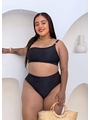 BIQUÍNI TOP NULA MANGA CALCINHA ALTA PRETO - GG - 1