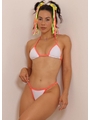 BIQUÍNI CORTININHA CALCINHA COM REGULADOR BRANCO COM LARANJA NEON COLEÇÃO ESQUENTA FOLIA - 1