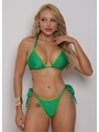 BIQUÍNI CORTININHA CROCHÊ CALCINHA AMARRAR VERDE BANDEIRA COLEÇÃO BRASIL RAIZ - 1