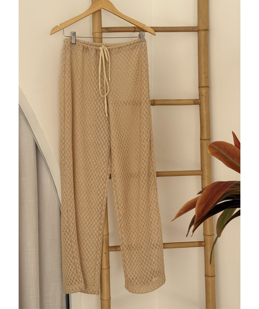 SAÍDA DE PRAIA CALÇA NO CROCHÊ NUDE