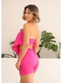 SAÍDA DE PRAIA CONJUNTO TOP TOMARA Q CAIA COM SHORT ROSA COLEÇÃO TERRA DO SOL TRIO24 - 2