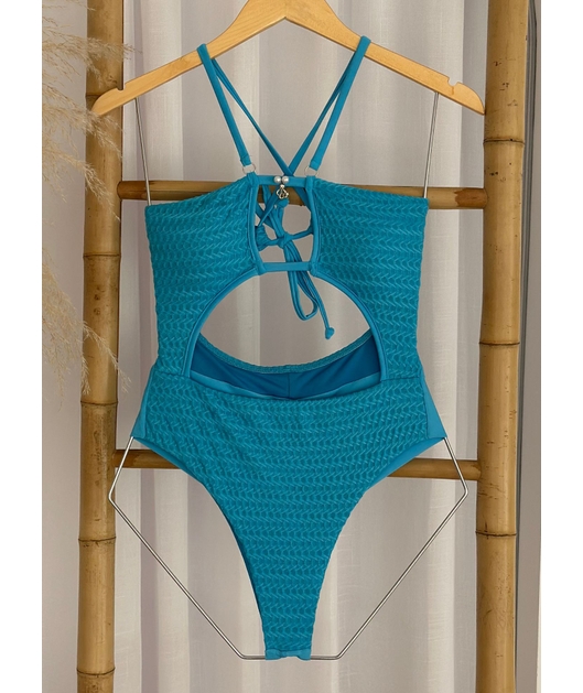 MAIÔ RECORTES AZUL COLEÇÃO VIBRANTE