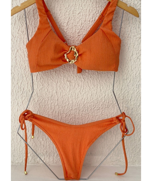 BIQUÍNI TOP ORGANIC CALCINHA DE AMARRAR LARANJADO COLEÇÃO ÁCQUA SA3670