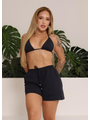 SAÍDA DE PRAIA SHORT NO SUPLEX PRETO COLEÇÃO ALTO VERÃO - 1