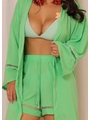 SAÍDA DE PRAIA CONJUNTO KIMONO COM SHORT VERDE COLEÇÃO FOLIA - 3