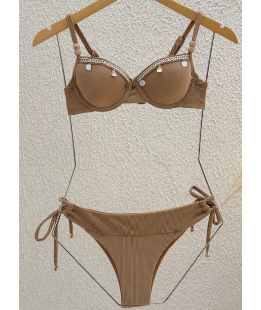 BIQUÍNI MEIA TAÇA GRIPIR CALCINHA DE AMARRAR NUDE COLEÇÃO TERRACOR