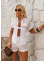 SAÍDA DE PRAIA CONJUNTO CAMISA E SHORT BRANCO COLEÇÃO CELEBRATION - 1