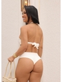 BIQUÍNI MEIA TAÇA CROCHÊ CALCINHA ALTA BRANCO COLEÇÃO BRISA - 2