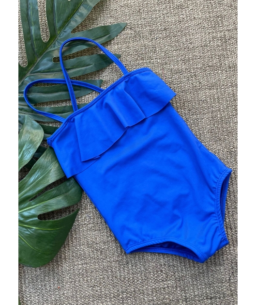 MAIÔ TRADICIONAL INFANTIL BABADO AZUL BIC