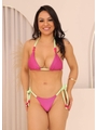BIQUÍNI CORTININHA CALCINHA DE AMARRAR ROSA COLEÇÃO VERANO 0104 - 1