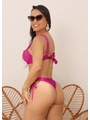 BIQUÍNI MEIA TAÇA CALCINHA DE AMARRAR ROXO FÚCSIA COLEÇÃO PURO AMOR DROP 1 - 2