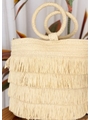 BOLSA DE PALHA COM FRANJAS OFF WHITE - 2