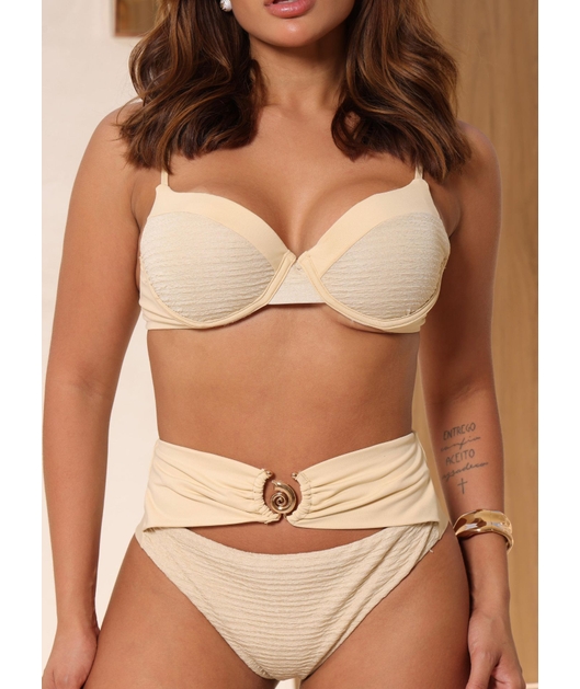 BIQUÍNI MEIA TAÇA CALCINHA ALTA NUDE COLEÇÃO VERANEIO