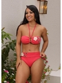 BIQUÍNI TOP ARGOLA CALCINHA TALA CORAL COLEÇÃO ESSENCIA BORDADAS - 1