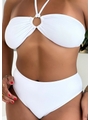 BIQUÍNI TOP ARGOLA CALCINHA TRADICIONAL BRANCO COLEÇÃO CALIENTE - 3