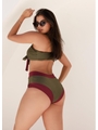 BIQUÍNI TRILOBAL COLEÇÃO GRINGA TOP AMARRAÇÃO CALCINHA SUNKINI VERDE COM MARSALA - 2