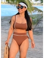 BIQUÍNI TOP CALCINHA TALA MARROM COLEÇÃO CARIBENHA - 1