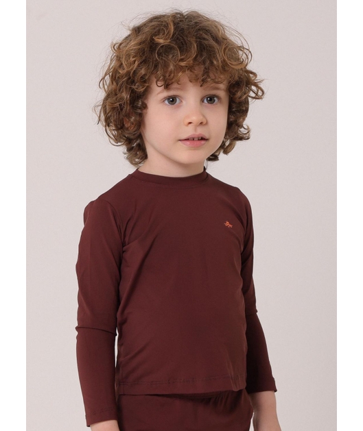 CAMISA INFANTIL DE PROTEÇÃO UV MARROM