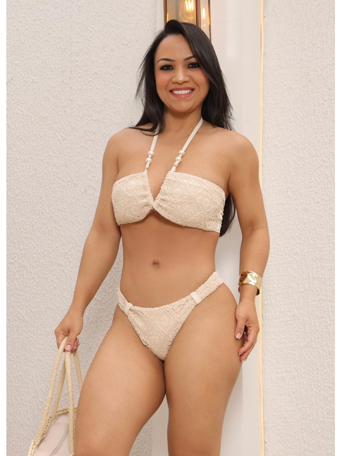 BIQUÍNI TOP V CALCINHA ASA DELTA NUDE COLEÇÃO BRISA