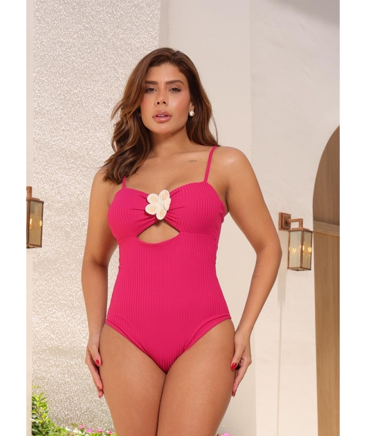 MAIÔ FLOR ROSA COLEÇÃO BEACH GLAM