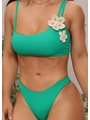 BIQUÍNI TOP FLOR CALCINHA ASA DELTA VERDE COLEÇÃO ESSÊNCIA BORDADAS - 2