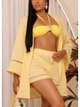 SAÍDA DE PRAIA KIMONO COM SHORT AMARELO COLEÇÃO PUNTA CANA - 3