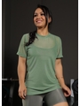 CAMISETA FITNESS NO TULE VERDE COLEÇÃO FEBELA MOVE - 1