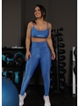 CONJUNTO FITNESS TOP COM CALÇA AZUL COLEÇÃO FEBELA MOVE - 1