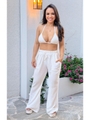 SAÍDA DE PRAIA CALÇA COM BOLSOS NO CHIFFON OFF WHITE - 1