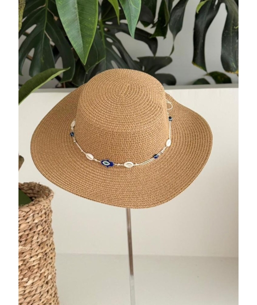 CHAPÉU DE PRAIA OLHO GREGO BEGE