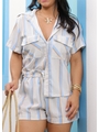 SAÍDA DE PRAIA CAMISA E SHORT LISTRAS AZUL COLEÇÃO IBIZA - 3