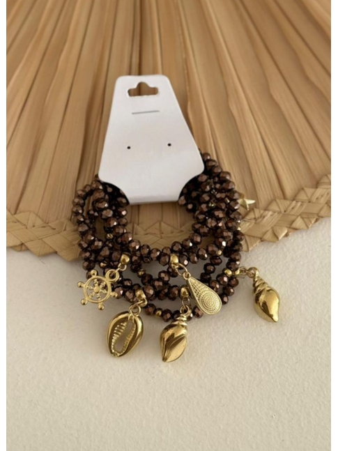 ACESSÓRIO DE PRAIA KIT PULSEIRA MARROM