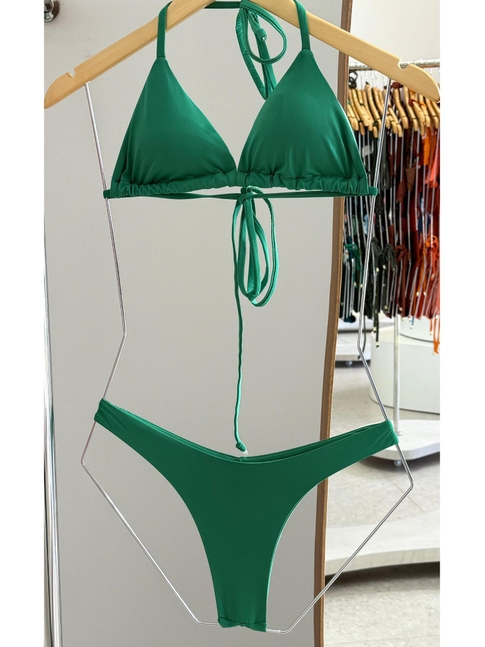 BIQUÍNI CORTININHA CALCINHA ASA DELTA VERDE COLEÇÃO BASIC