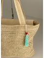 BOLSA DE PALHA GRANDE NUDE TELA TROPIC CTG423 - 2