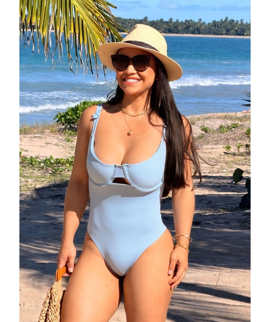 MAIÔ MEIA TAÇA AZUL COLEÇÃO DULCE CARIBE