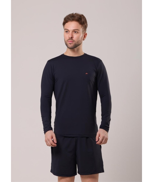 CONJUNTO MASCULINO DE PROTEÇÃO UV CAMISA COM SHORT PRETO