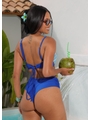 BIQUÍNI TOP NULA MANGA CALCINHA ALTA AZUL ROYAL COLEÇÃO ÁGUA DE COCO M43 - 2
